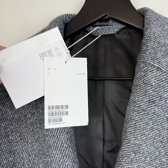 NWT & Other Stories Manteco Wool Blend Blazer Coat Gray $219 - Size 4 - Picture 3 of 10